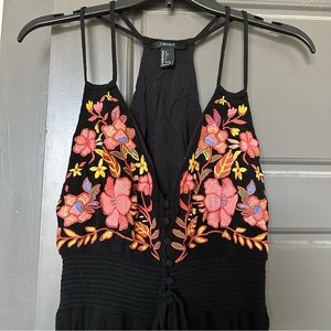 Forever 21 Embroidered Flower Maxi Dress